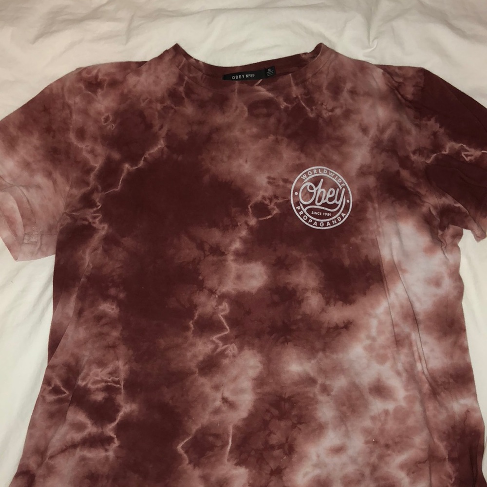 A M pinky tie-dye shirt from Obey!
